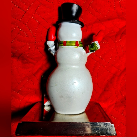 Snowman Stocking Holder/Hook, Holiday/Christmas, weighted, Vintage - Picture 5 of 12